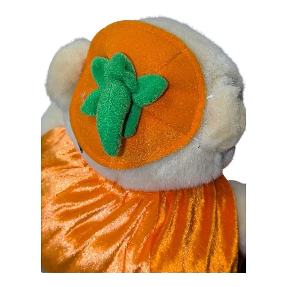 Halloween Pumpkin Teddy Bear Plush Cream Bear in Jack-O-Lantern Costume Fall